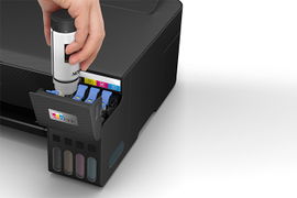 Epson EcoTank L1210 - Impresora - color - chorro de tinta - ITS - A4/Legal - 5.760 x 1.440 ppp - hasta 10 ppm (mono) / hasta 5 ppm (color) - capacidad: 100 hojas - USB 2.0