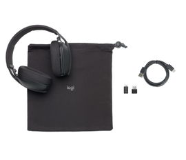 Auriculares Inalámbricos Zone Vibe para Negocios, Logitech Bluetooth, micrófono con cancelación de ruido, USB-A, USB-C, certificados por Microsoft Teams, Mac/PC. Color Grafito Auriculares Inalámbricos Zone Vibe para Negocios, Logitech Bluetooth, micrófono con cancelación de ruido, USB-A, USB-C, certificados por Microsoft Teams, Mac/PC. Color Grafito