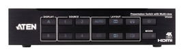 Switch HDMI de Presentación 4x2 True 4K / Multi View / 4 HDMI Entradas / 2 HDMI Salidas / Escalador 4K Integrado / Control RS-232, IR, Telnet, Web GUI / Montaje en Rack / Modo de Espera para Ahorro de Energía