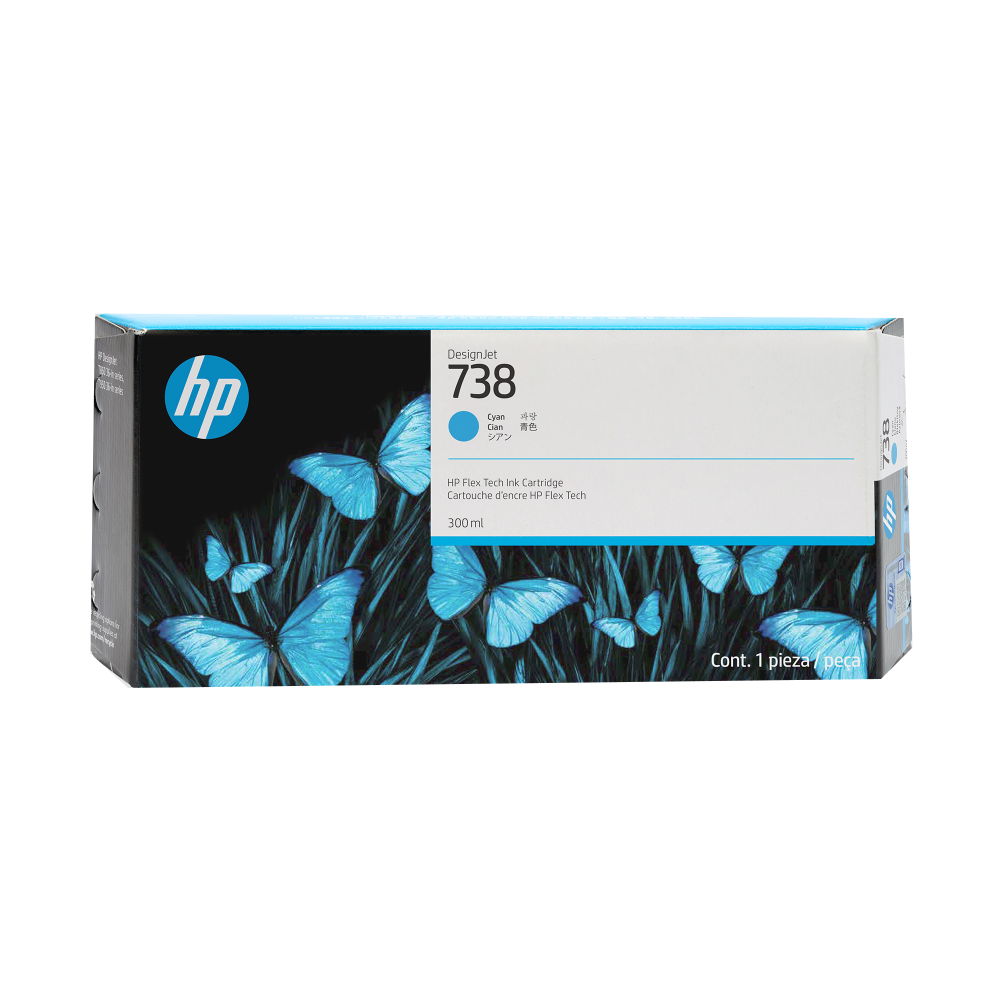 HP - 738 - Ink cartridge - Cyan - 300 ml