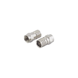 Conector F Macho de Anillo Plegable, Doble Blindaje para cable RG-59, Cuerpo de Bronce Niquelado.
