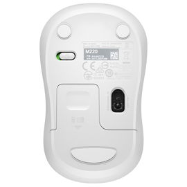 Logitech M220 Silent - Ratón - diestro y zurdo - óptico - 3 botones - inalámbrico - 2.4 GHz - receptor inalámbrico USB - blanco