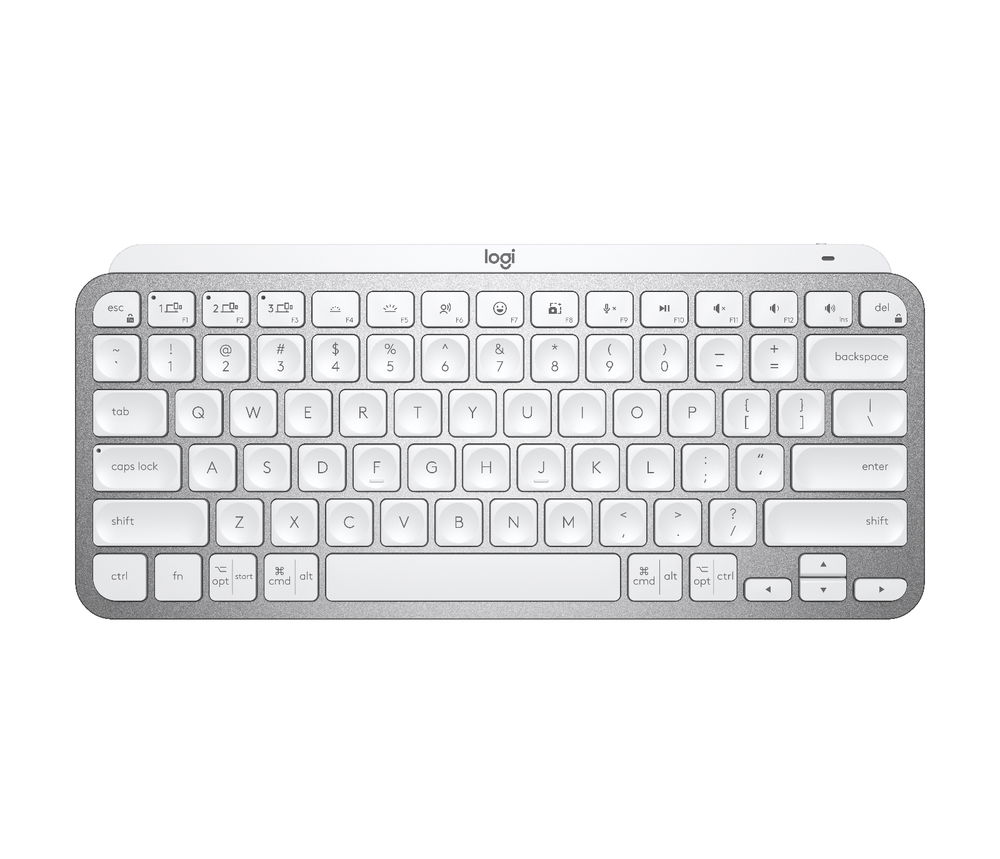 Logitech MX Keys Mini - Teclado - retroiluminación - inalámbrico - Bluetooth - gris pálido