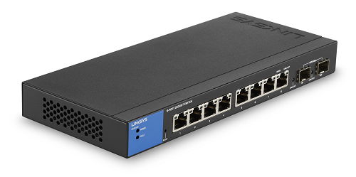 Linksys Business LGS310C - Conmutador - inteligente - 8 x 10/100/1000 + 2 x 10 Gigabit SFP+ - sobremesa - alimentación cc - Conforme a la TAA