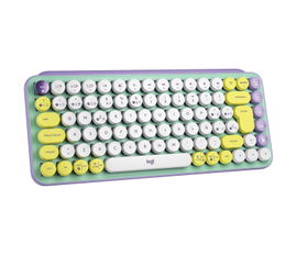 Teclado Inalámbrico POP Keys Logitech USB - Bluetooth LE - Bluetooth 5.1 - Diseño Ergonómico Color Morado