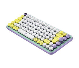 Teclado Inalámbrico POP Keys Logitech USB - Bluetooth LE - Bluetooth 5.1 - Diseño Ergonómico Color Morado