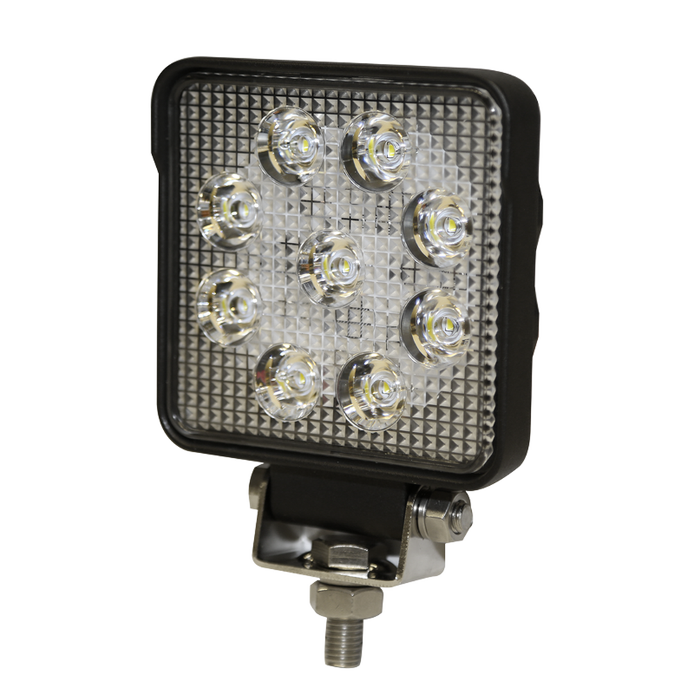 Luz de Trabajo Cuadrada Ultra Brillante, 9 led,1450 lumenes, 12-24 Vcd