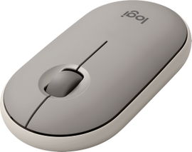 Logitech Pebble Wireless Mouse with Bluetooth or 2.4 GHz Receiver - Sand - Ratón - óptico - 3 botones - inalámbrico - Bluetooth - receptor inalámbrico USB - arena