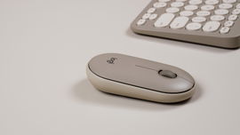 Logitech Pebble Wireless Mouse with Bluetooth or 2.4 GHz Receiver - Sand - Ratón - óptico - 3 botones - inalámbrico - Bluetooth - receptor inalámbrico USB - arena