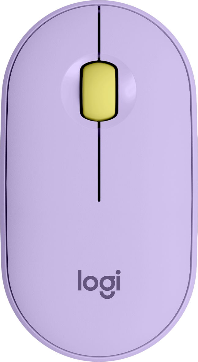Logitech Pebble Pebble Wireless Mouse with Bluetooth or 2.4 GHz Receiver - Lavender Lemonade - Ratón - óptico - 3 botones - inalámbrico - Bluetooth, 2.4 GHz - receptor inalámbrico USB - lavanda, limonada - concha de almeja