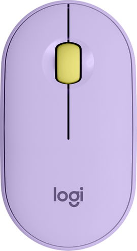 Logitech Pebble Pebble Wireless Mouse with Bluetooth or 2.4 GHz Receiver - Lavender Lemonade - Ratón - óptico - 3 botones - inalámbrico - Bluetooth, 2.4 GHz - receptor inalámbrico USB - lavanda, limonada - concha de almeja
