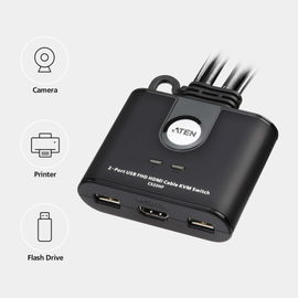 Switch KVM | USB FHD HDMI | de 2 puertos en formato cable