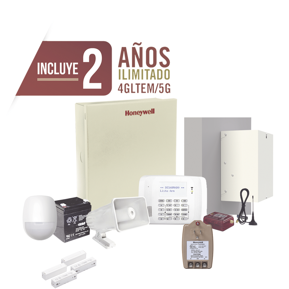 (2 Años 4GLTEM/5G ILIMITADO INCLUIDO)  Kit Vista48LA con comunicador 4GLTEM/5G MN02, Teclado, Gabinete, Batería y Transformador