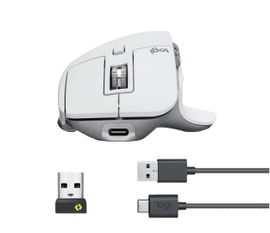 Logitech Master Series MX Master 3S - Ratón - ergonómico - óptico - 7 botones - inalámbrico - Bluetooth, 2.4 GHz - receptor de USB Logitech Logi Bolt - gris pálido Logitech Master Series MX Master 3S - Ratón - ergonómico - óptico - 7 botones - inalámbrico - Bluetooth, 2.4 GHz - receptor de USB Logitech Logi Bolt - gris pálido
