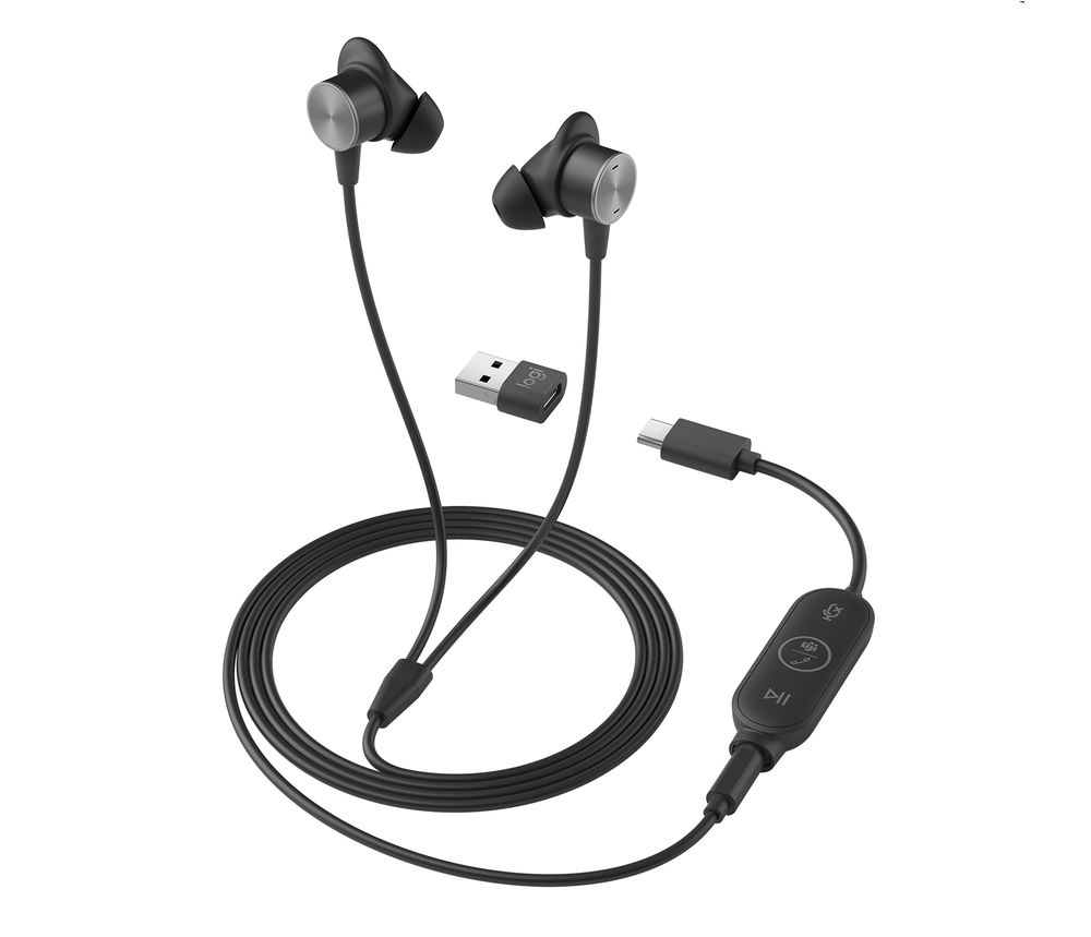 Logitech Zone Wired Earbuds - Auricular - en oreja - cableado - conector de 3,5 mm - aislamiento de ruido - grafito - Certificado para Skype Empresarial, Certificado para Equipos de Microsoft