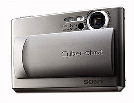 Sony Cyber-shot DSC-T1 - Cámara digital - compacta - 5.0 MP - 3x zoom óptico - Carl Zeiss