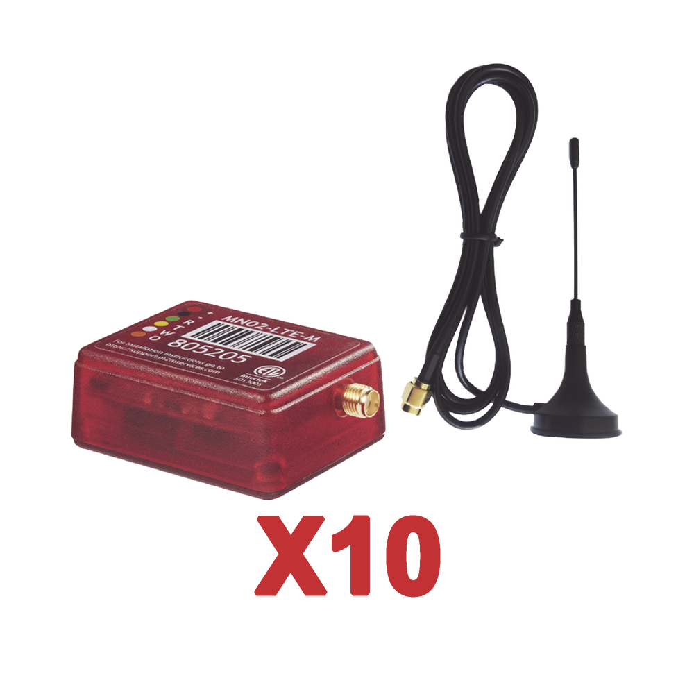 KIt de 10 Comunicadores de Alarma MN02LTEM con Antena 4GLTEM and 5G / Incluyen 2 Años de Cobertura / Aplicación Gratuita / Cero Configuración / Compatible Honeywell/DSC/CROW/PIMA