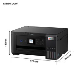 Epson EcoTank L4260 - Impresora multifunción - color - chorro de tinta - rellenable - Letter A (216 x 279 mm)/A4 (210 x 297 mm) (original) - A4/Legal (material) - hasta 7.7 ppm (copiando) - hasta 10.5 ppm (impresión) - 100 hojas - USB 2.0, Wi-Fi(n) Epson EcoTank L4260 - Impresora multifunción - color - chorro de tinta - rellenable - Letter A (216 x 279 mm)/A4 (210 x 297 mm) (original) - A4/Legal (material) - hasta 7.7 ppm (copiando) - hasta 10.5 ppm (impresión) - 100 hojas - USB 2.0, Wi-Fi(n)