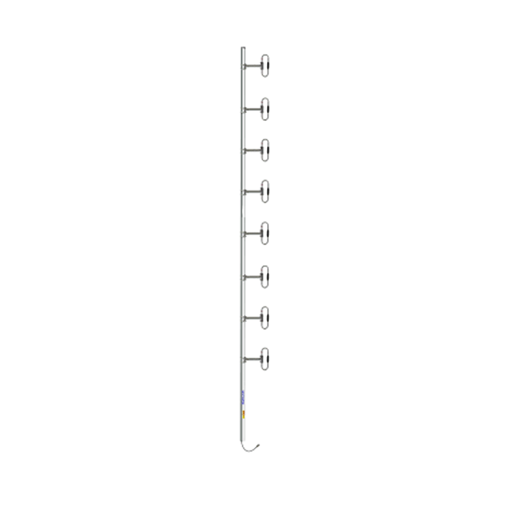 Antena Base 8 Dipolos, 370-430 MHz, 10.5 dBd, OFFSET, 300 W, DIN 7-16 Hembra, Inclinación Opcional 
