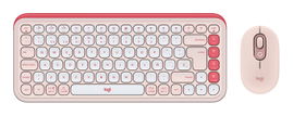 Teclado y Mouse Logitech Pop Icon Combo: Rosado y blanco crudo Español (Qwerty)