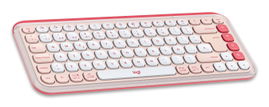 Teclado y Mouse Logitech Pop Icon Combo: Rosado y blanco crudo Español (Qwerty)