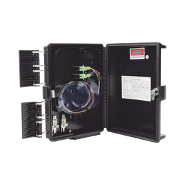 Cierre de Empalme para 24 fusiones de fibra óptica, Interior/Exterior, con 8 acopladores SC/APC y splitter 1x8, IP65