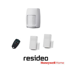 KIT COMPLETO DE SENSORES INALAMBRICOS RESIDEO 2MRF1PRF1KF 2 MAGNETOS 5816, DE PLASTICO, COLOR BLANCO/ 2 IMANES 5899/ 1 PIR 5800PIR CON DETECCION BAJA Y SENSIBILIDAD PROGRAMABLE/ 1 LLAVERO 5834-4 DE 4 BOTONES