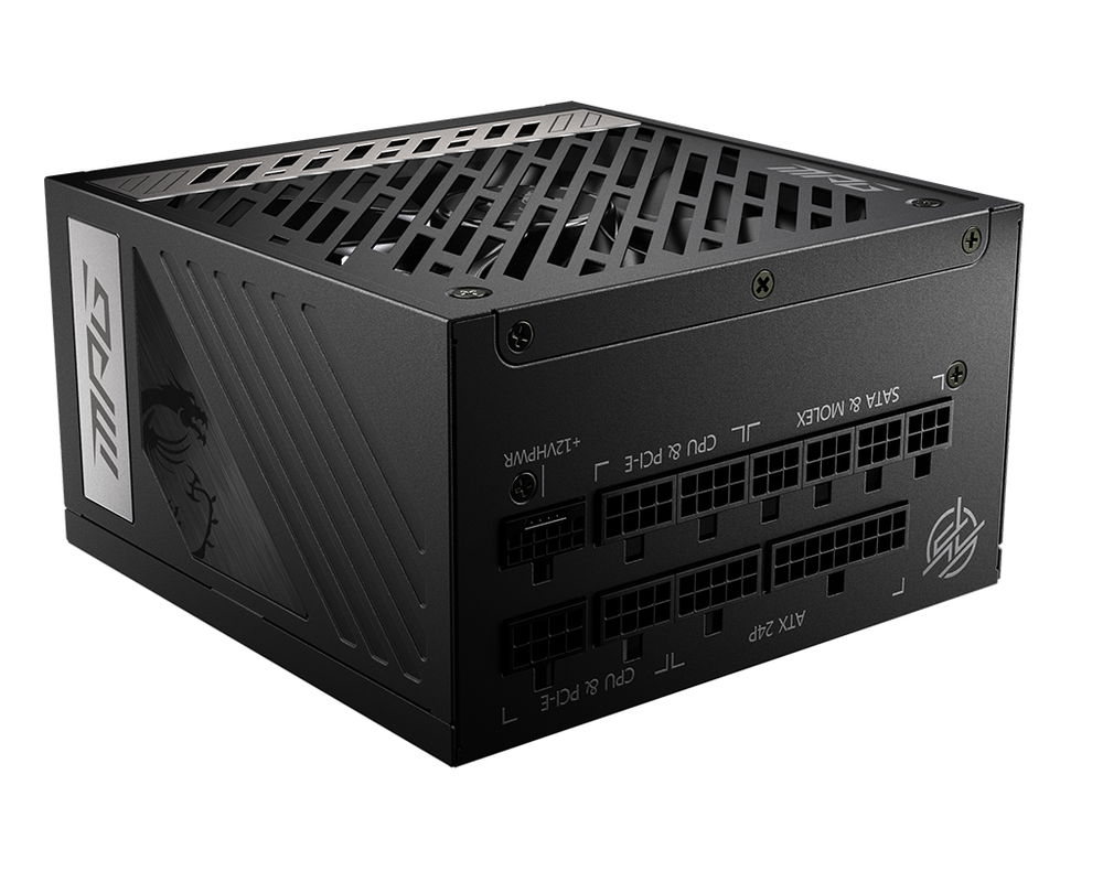 MSI - Power supply - MPG A1000 PCIE5 80 Plus Gold MSI - Power supply - MPG A1000 PCIE5 80 Plus Gold