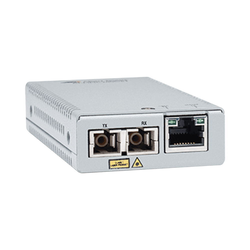 Convertidor de medios gigabit ethernet a fibra óptica, conector SC, multimodo (MMF), distancia de 220 hasta 500 m, con fuente de alimentación multi-región