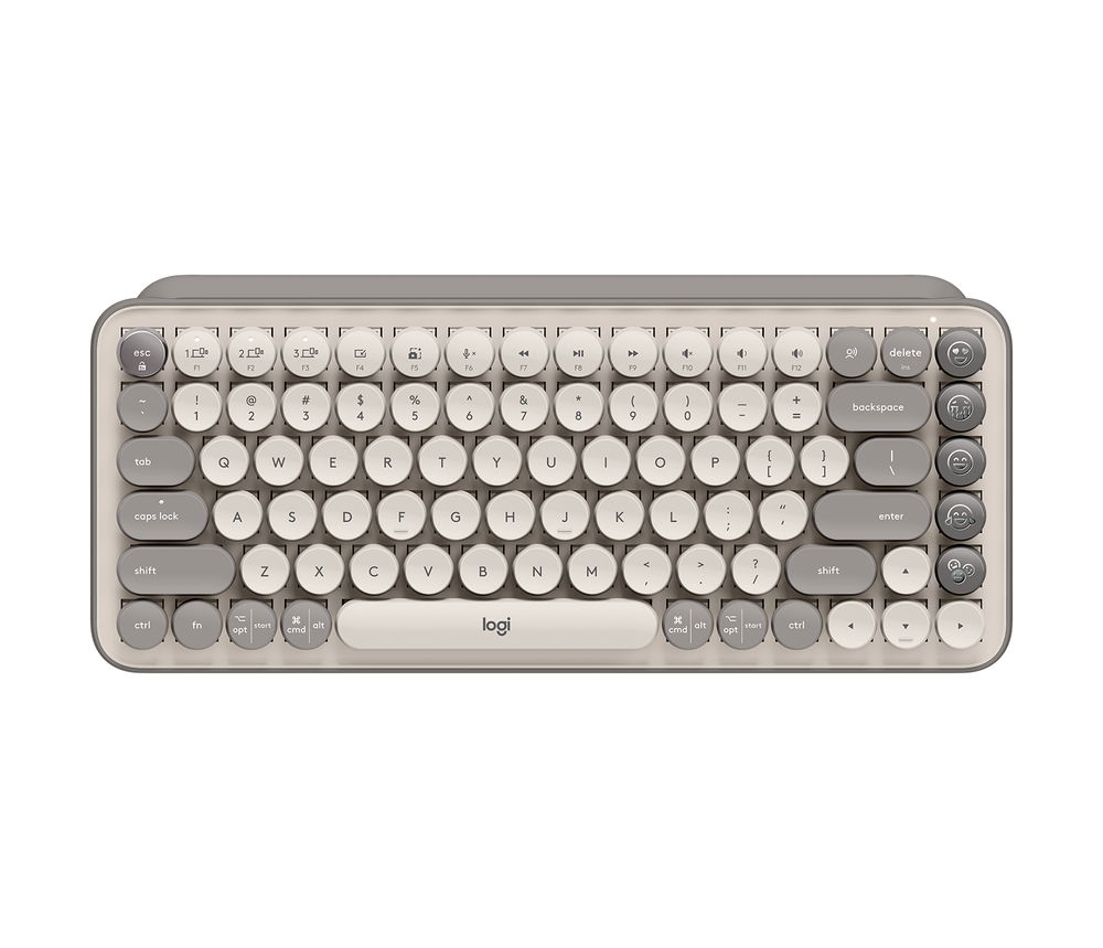 Logitech POP Keys Wireless Mechanical Keyboard with Customizable Emoji Keys - Mist - Teclado - inalámbrico - Bluetooth LE, Bluetooth 5.1 - interruptor: Brown Tactile - mist sand Logitech POP Keys Wireless Mechanical Keyboard with Customizable Emoji Keys - Mist - Teclado - inalámbrico - Bluetooth LE, Bluetooth 5.1 - interruptor: Brown Tactile - mist sand