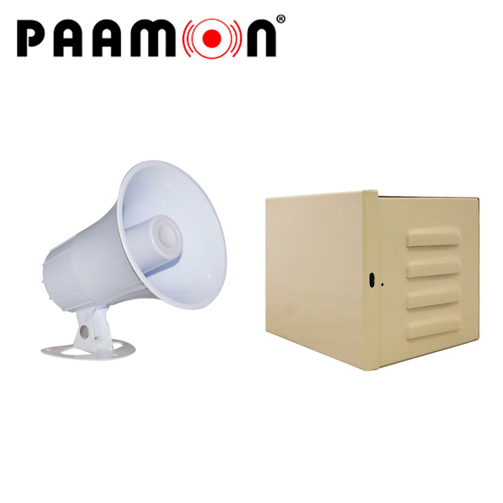 KIT ANUNCIADOR CON SIRENA DE 15W PAM-SRE15W/ DOBLE TONO/ PLÁSTICO ABS / NIVEL DE SONIDO 100 A 110dB / COLOR BLANCO / GABINETE LINCE12 / METALICO / COLOR GRIS / DIMENSIONES 15X16X21CM / IDEAL PARA CUALQUIER SISTEMA DE ALARMA PARA INTERIOR O EXTERIOR