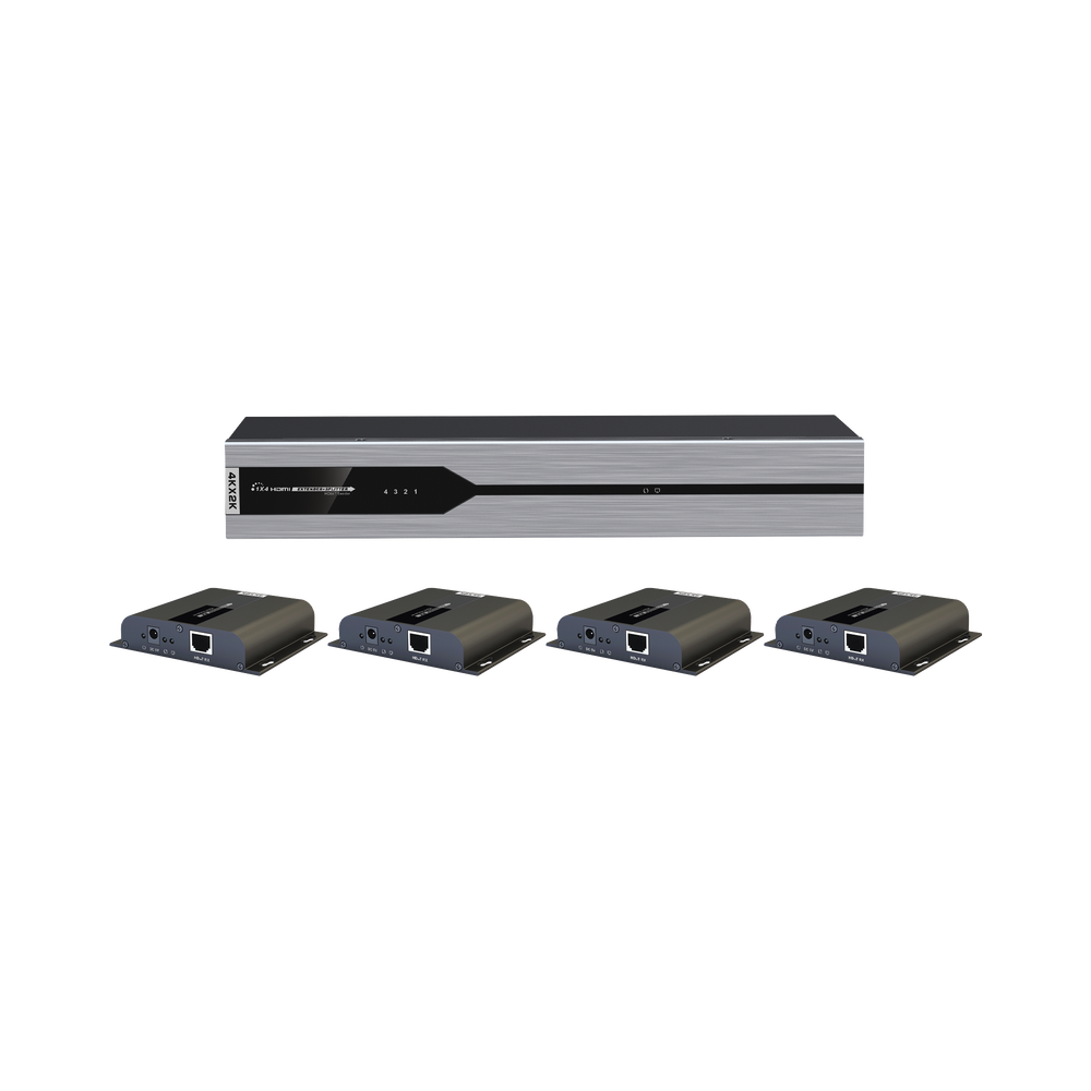 Kit de 1 entrada x 4 salidas 4K x 2K HDMI por cable Cat 6 a 120 metros