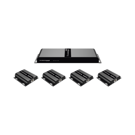 Kit @ 1080p, Divisor HDMI ; 1 X 4 sobre cable CAT6 hasta 120 Metros, con IR
