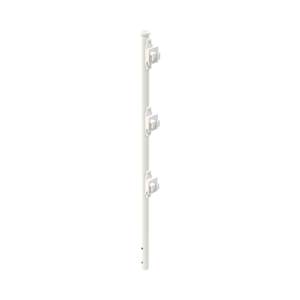 Poste de Paso Blanco de 0.75m para Cerca Electrificada. Tubo Galvanizado cal. 18 de 1
