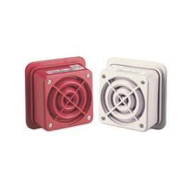 Altavoz de megafonía AudioMaster, 2 W, 25 Vrms, altavoz reentrante, UL Fire, rojo