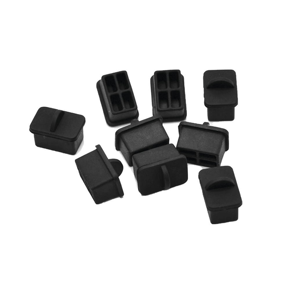 Bolsa con 25 piezas de protectores anti-polvo para puerto SFP, color negro