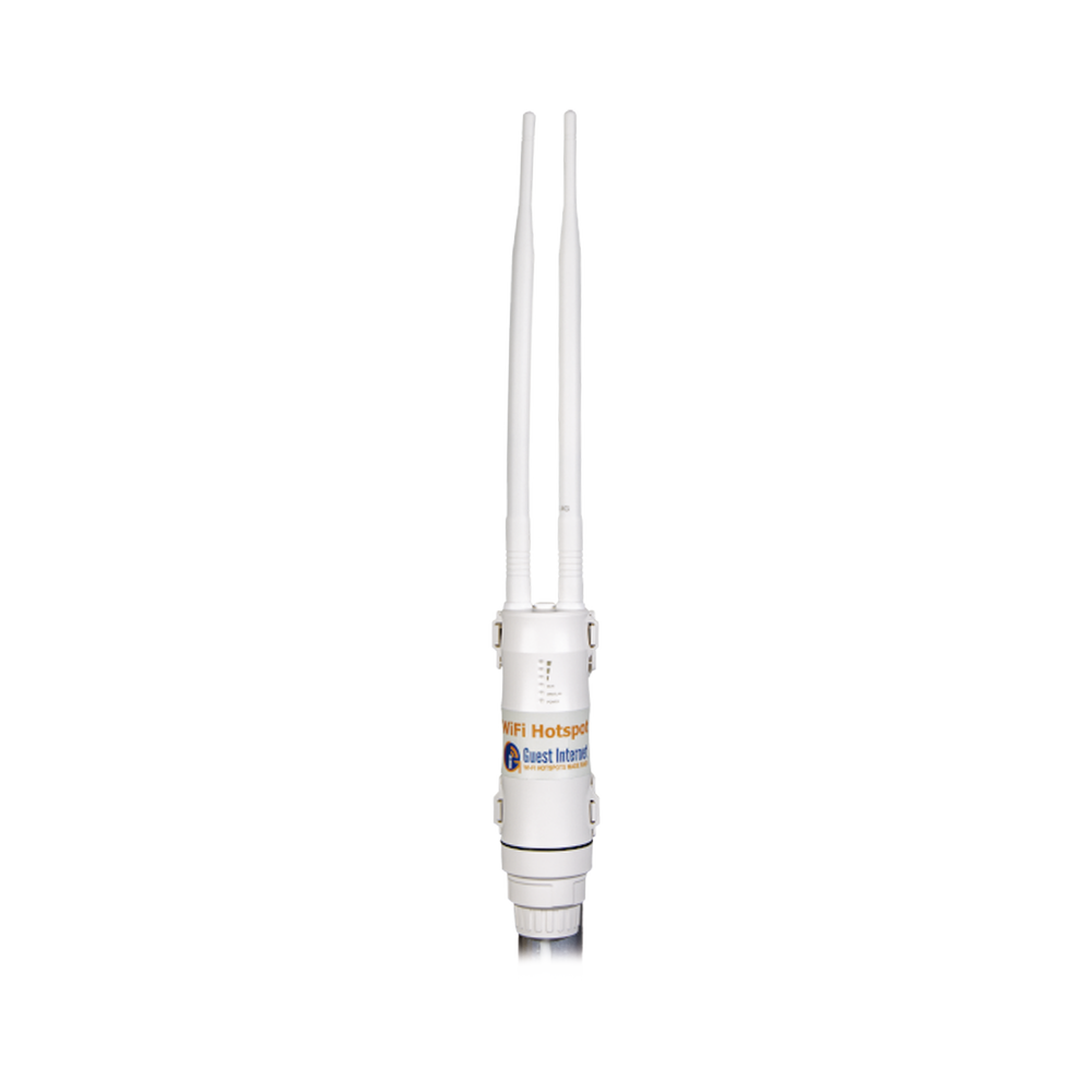Hotspot inalámbrico 2.4 GHz para exterior, antenas omnidireccional 6 dBi, Throughput 75 Mbps, ideal para la venta de códigos de acceso a Internet