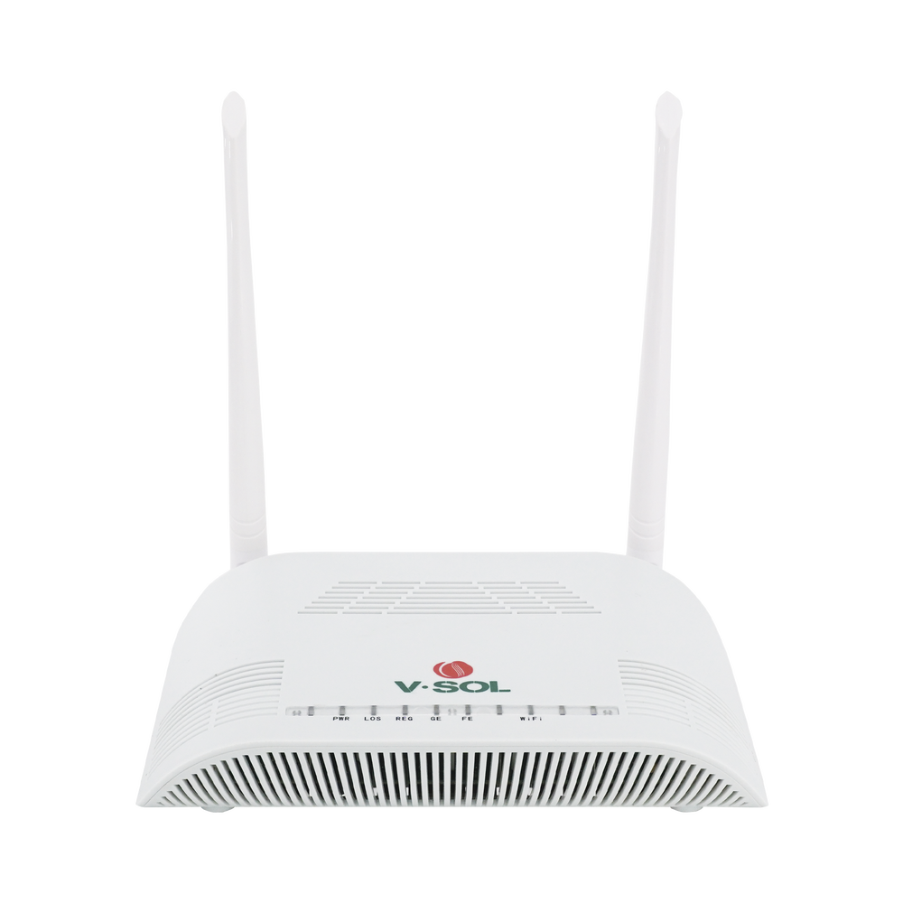 ONU Dual G/EPON con Wi-Fi en 2.4 GHz + 1 puerto LAN Gigabit +  1 puerto LAN Fast Ethernet, hasta 300 Mbps vía inalámbrico