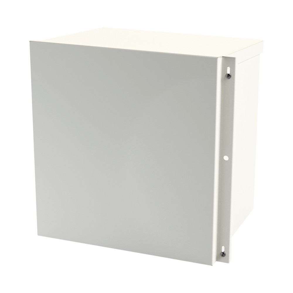 Gabinete Acero Galv. para 1 Bat. PL110D12. Acc. de piso o poste No incluidos (400 x 400 x 300mm).