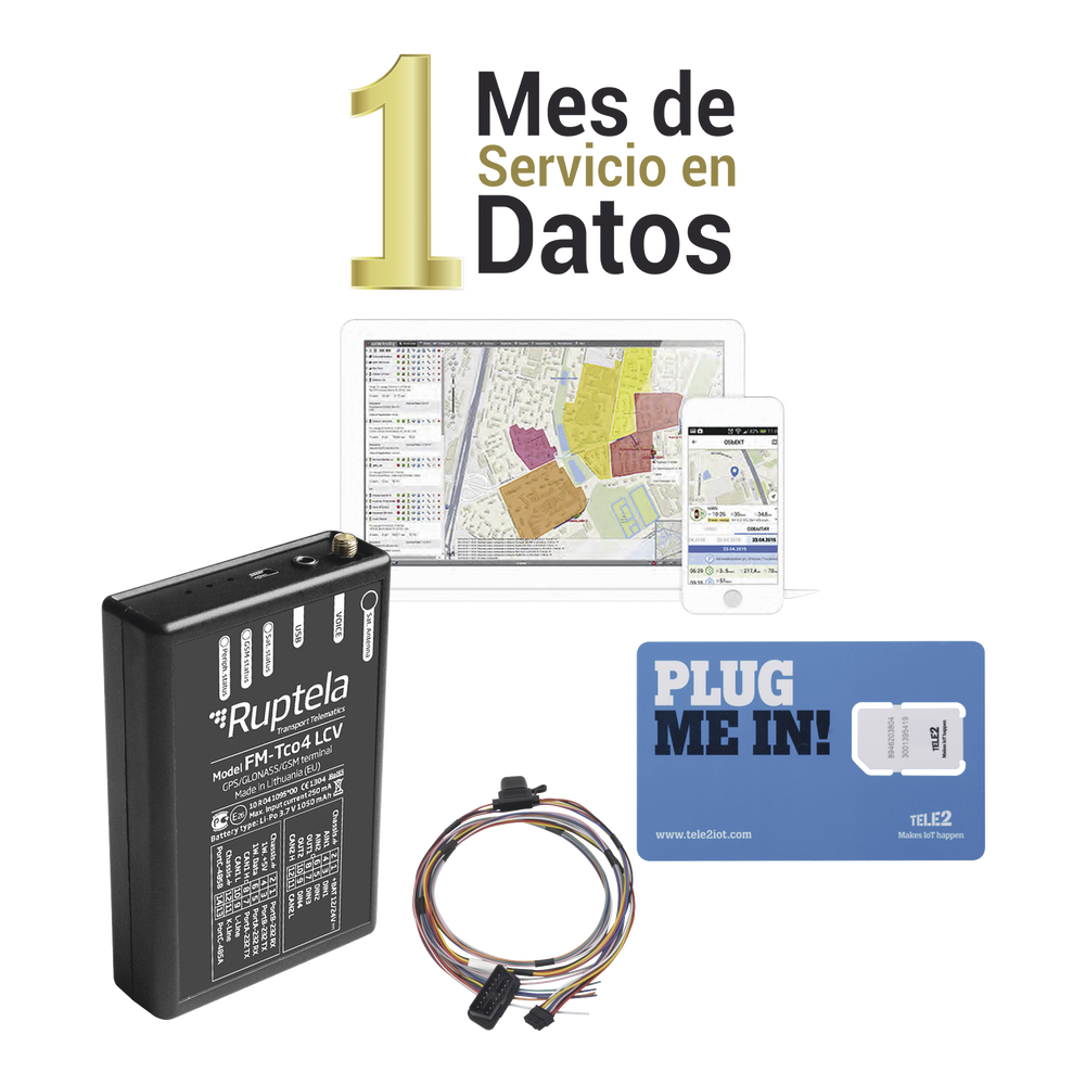 kit Localizador Vehicular, Incluye ECO4LIGHT3GEPCOM + SIM30M2M + VOUCHER1M + EPCOMGPSMENSUAL