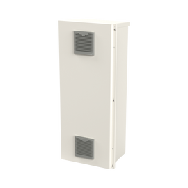 Gabinete Acero Galv. para 3 Bat. PL110D12. Puerta Ventilada. Acc. de piso o poste No incluidos (400 x 1060 x 300mm).