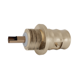 Conector BNC Hembra para Chasis, Soldable, Montaje Frontal D-Plano, Sin Herraje, Níquel/ Oro/ Teflón.