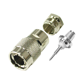 Conector TNC Macho de Rosca para Cable RG-59/U, Grupo D, Níquel/ Plata/ Teflón.