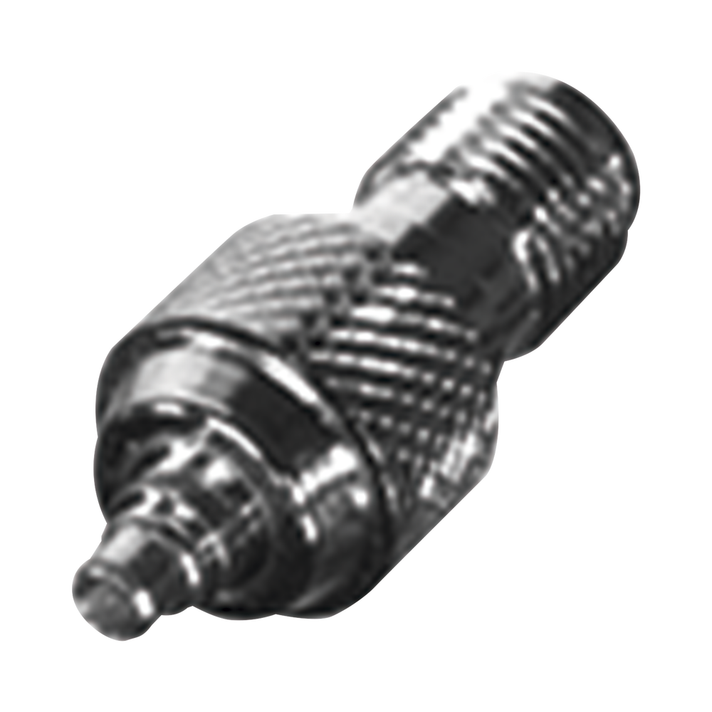 Adaptador en Linea de Conector SMA Hembra Inverso a MMCX Macho, Oro/ Oro/ Teflón.