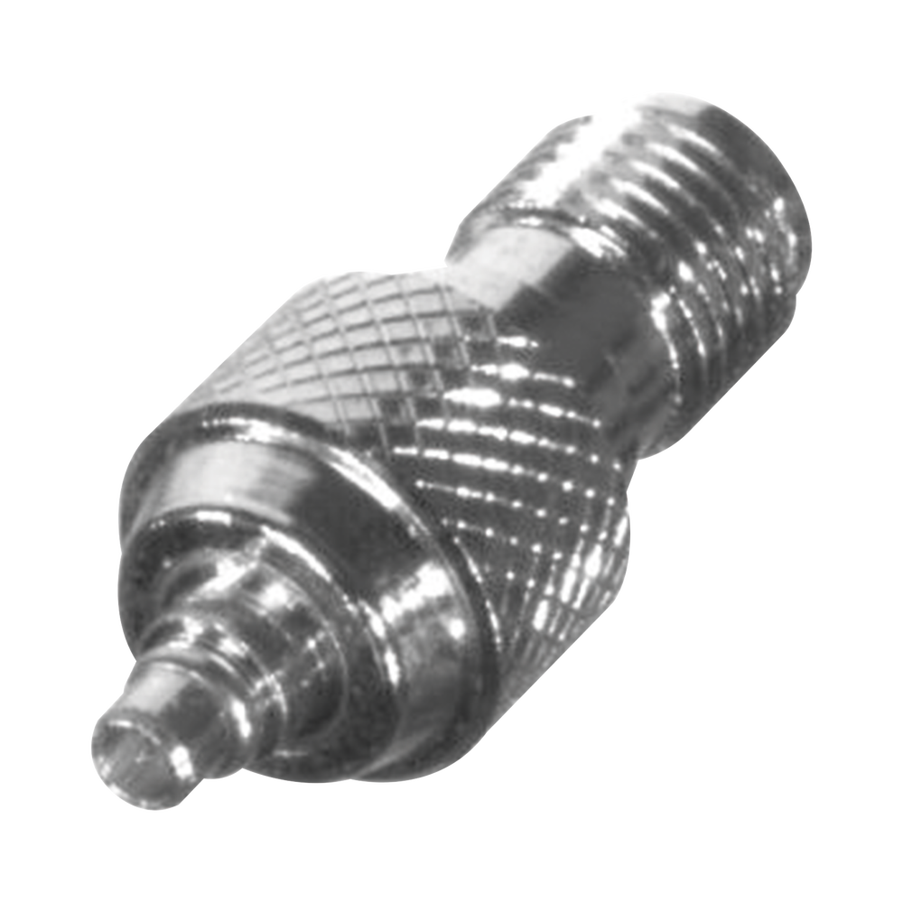 Adaptador de Conector SMA Hembra a MMCX Macho, Oro/ Oro/ Teflón.