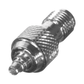 Adaptador de Conector SMA Hembra a MMCX Macho, Oro/ Oro/ Teflón.