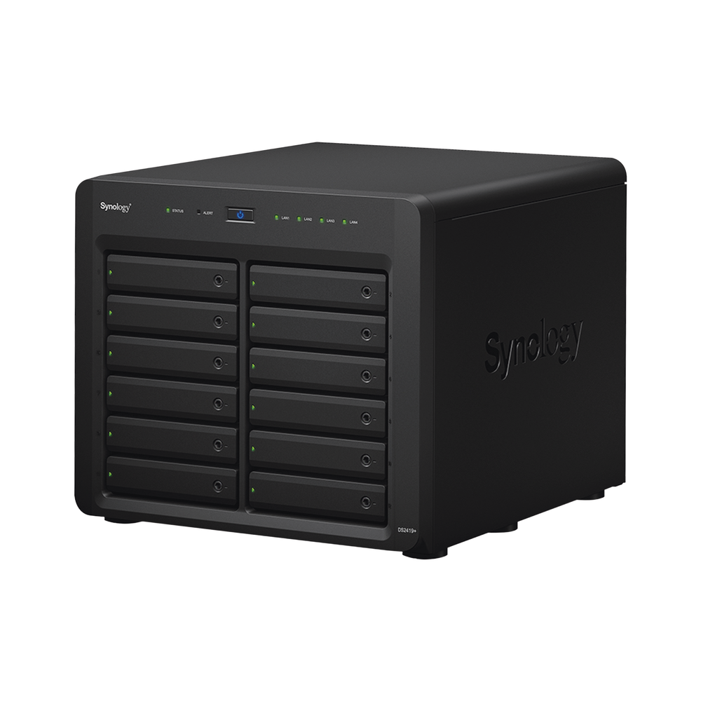 Servidor NAS de escritorio con 12 bahías / Expansible a 24 bahías / Hasta 368 TB / 4GB de RAM