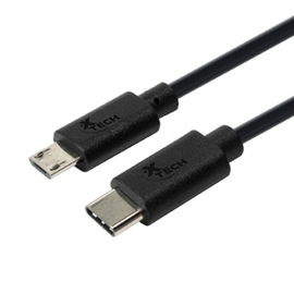 Xtech XTC-520 - Cable USB - USB-C (M) reversible a Micro-USB tipo B (M) - USB 2.0 - 1.8 m - negro