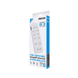 Forza - Surge protector - AC 110/220 V - 8 Tomas de Corriente - USB A+C Forza - Surge protector - AC 110/220 V - 8 Tomas de Corriente - USB A+C