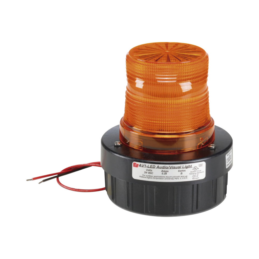 Luz LED intermitente visual audible, UL y cUL, 24 Vcd, ámbar